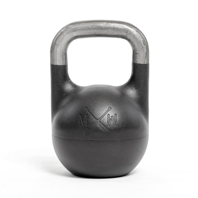 The Bells of Steel 6-12KG Adjustable Kettlebell, featuring a black body and metallic handle, stands upright on a white background. Subtle markings appear on the front for easy weight identification.
