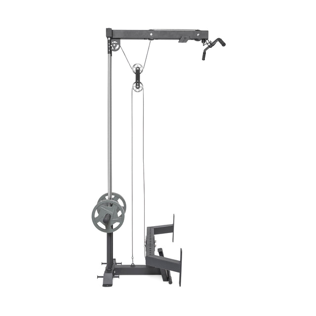 The Bells of Steel Lat Pulldown & Low Row Rack Attachment for Hydra & Manticore offers versatile cable exercises with Olympic weight compatibility, pull-down handle, and footplate—perfect for strength training.