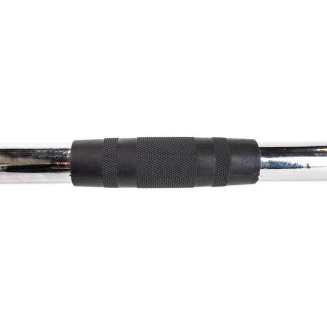 Close-up of the Bells of Steel Straight Bar Cable Attachment (20") featuring a textured black grip section for a secure hold during weightlifting or cable machine exercises.