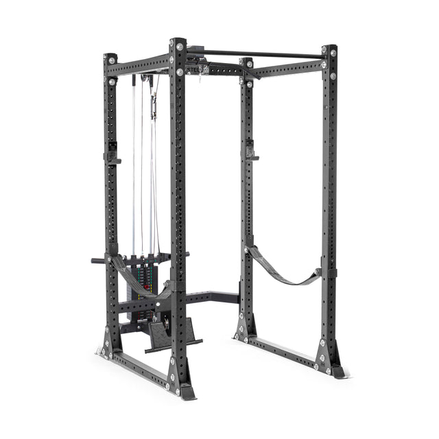 The Bells of Steel Lat Pulldown & Low Row Rack Attachment for Hydra & Manticore adds cable exercises, adjustable safety straps, weight stack compatibility, and multiple attachment options—ideal for strength training and weightlifting.