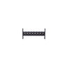 A black Bells of Steel Manticore Crossmember with side supports and multiple circular holes in a row, perfect for rack attachments, displayed on a white background.