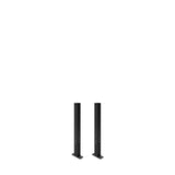 Two black Bells of Steel Hydra Vertical Uprights, each featuring a line of evenly spaced holes for attachments, stand parallel on a white background.