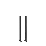 Two black Bells of Steel Hydra Vertical Uprights, each 3x3 with evenly spaced holes, stand side by side on flat bases against a white background—perfect for adding power rack attachments.