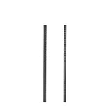Two Hydra Vertical Uprights by Bells of Steel stand parallel against a plain white background, showcasing evenly spaced holes for versatile rack attachments.