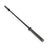 The Bells of Steel Powerlifting Bar, featuring aggressive knurling and smooth black metal sleeves, is displayed diagonally on a white background, designed for strength training.