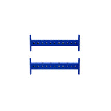 Two blue Hydra Crossmembers from Bells of Steel, featuring evenly spaced holes and aligned parallel on a white background—perfect for expanding your power rack with new attachments.