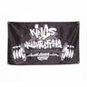 A black Bells of Steel Flag featuring graffiti-style "Kings of Weightlifting" text above barbells and "South Central LA 2017" below—bold gym decor to add attitude to your home workout setup.