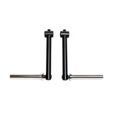 The Bells of Steel Camber Bar Attachment - Pair includes two black metal cylinders with horizontal silver rods at the base, shown parallel to each other on a white background.
