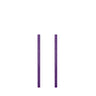 Two parallel purple vertical bars with numerous evenly spaced holes, resembling Bells of Steel's Hydra Vertical Uprights, stand against a plain white background.