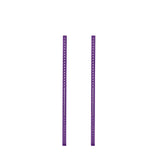 Two vertical purple metal uprights with evenly spaced holes stand parallel on a white background, similar to the sturdy design of Bells of Steel's Hydra Vertical Uprights.
