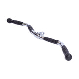 The Bells of Steel Multi Grip Curl Bar Cable Attachment features angled grips and black rubber handles, ideal for wide grip lat pulldowns and arm isolation exercises, shown on a white background.