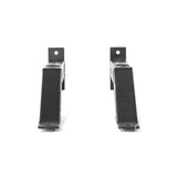 Two Bells of Steel Front Foot Stabilizers, black metal with mounting holes for barbell storage, are positioned upright on a white background, facing forward.