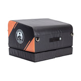 The Bells of Steel Soft Glute Bench is a black and orange plyometric box with side handles and a "BELLS OF STEEL EST. 2010" fist logo, ideal for glute bridges, hip thrusts, and other fitness routines.