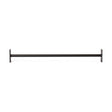 The Bells of Steel Straight Pull Up Bar is a sleek black metal rod positioned horizontally against a white background, with flat rectangular end brackets on both sides for mounting, ideal for strength training setups.