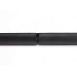 A close-up of the Bells of Steel Olympic Weightlifting Barbell on a white background highlights its black, textured finish, knurled grip, and smooth central ring—an ideal choice for top value and quality.