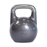 The Bells of Steel Competition Kettlebell, in gray with an ergonomic design and metallic handle, displays "44 KG" and "97 LB" on the front and is set against a white background.