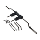 The Bells of Steel Safety Squat Bar – The SS4 is a black bar with padded shoulder rests and multiple interchangeable handles and attachments, ideal for leg day, shown on a white background.