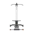 Front view of the Bells of Steel Lat Pulldown & Low Row Rack Attachment for Hydra & Manticore, featuring a weight stack, padded seat, foot support bar, and pulley system—ideal for cable exercises and strength training.