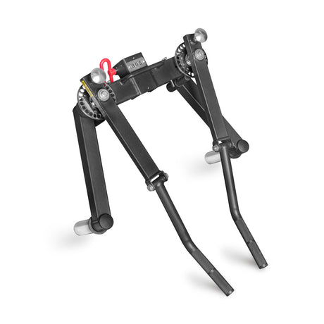 Introducing the Bells of Steel Shoulder Boulder/Chest Fly Attachment—a robust, black metal accessory with adjustable features and ergonomic design, engineered for mounting on power racks to provide enhanced stability and versatile support for your strength training routine.
