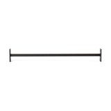 The Bells of Steel Straight Pull Up Bar is a long, straight metal rod with end flanges for secure wall attachment on a plain white background. Its sleek, minimalist design makes it perfect as both a curtain rod and a versatile pull-up bar for strength training.