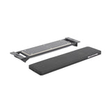 A rectangular black workout pad with "Bells of Steel" branding sits beside the Utility Seat for Hydra/Manticore, which features black end pieces, on a white background.