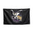 The Bells of Steel Flags feature a black design with a fantasy creature—winged, lion-bodied, scorpion-tailed—standing on rocks. "Manticore Series 8/5/2023" is printed in bold yellow and white text, perfect for gym decor.