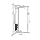 The Bells of Steel All-in-One Trainer is a functional trainer with a cable pulley system, adjustable weights, dual handles, and multiple attachment points—ideal for any home gym and displayed on a white background.