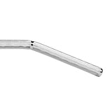 The Bells of Steel Lat Pulldown Bar features a chrome finish, knurled grip, and a slight center bend to target back muscles, shown in close-up against a white background.