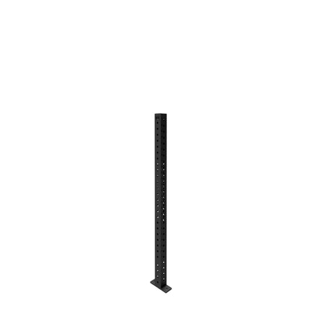 The Bells of Steel Hydra Vertical Uprights feature evenly spaced holes and a sleek black metal design, compatible with most power rack attachments and made for 3x3 racks. Shown standing upright on a white background.