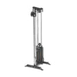 The Bells of Steel Cable Tower features weight stacks, a metal frame, adjustable handles, and multiple height settings, making it ideal for strength training and resistance workouts.